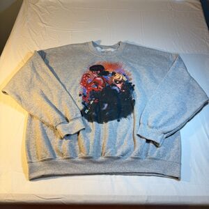 Mighty Fine Miraculous Ladybug Pullover XL Gray Cotton Graphic Sweatshirt Warm